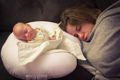 Sleeping mother and daughter